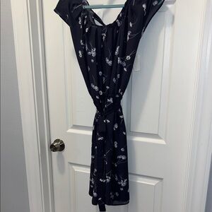 LC Lauren Conrad Dark Blue Floral Mini Dress